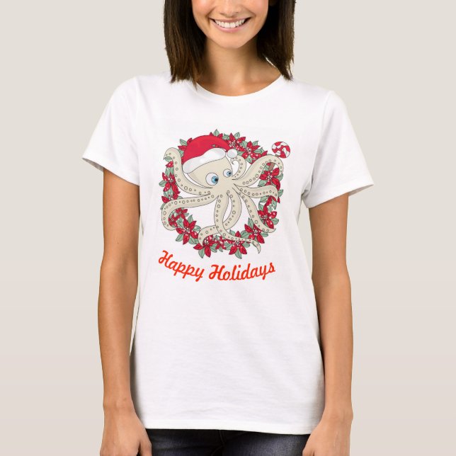 Glada högtider bläckfisk t shirt (Framsida)
