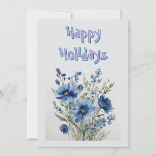 Glada högtider Blommor Akvarell God Jul Julkort
