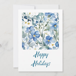 Glada högtider Blommor Vattenfärg God Jul Julkort
