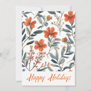 Glada högtider Blommor Vattenfärg God Jul Julkort