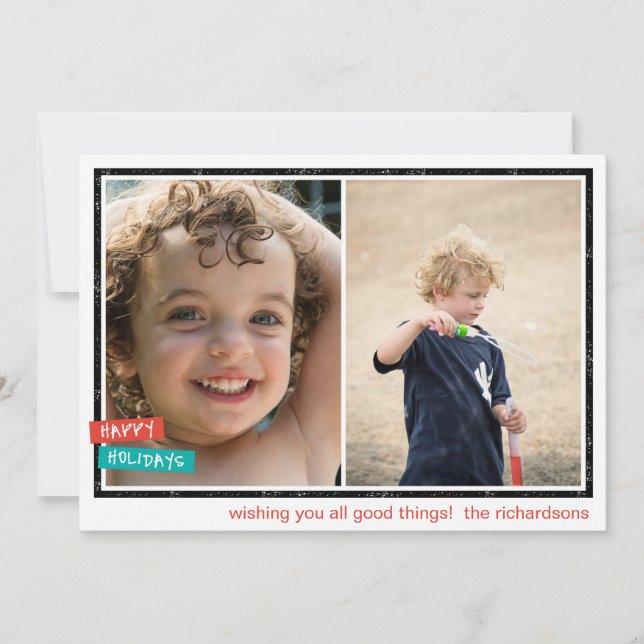 Glada högtider Border x2 Julkort (Framsida)