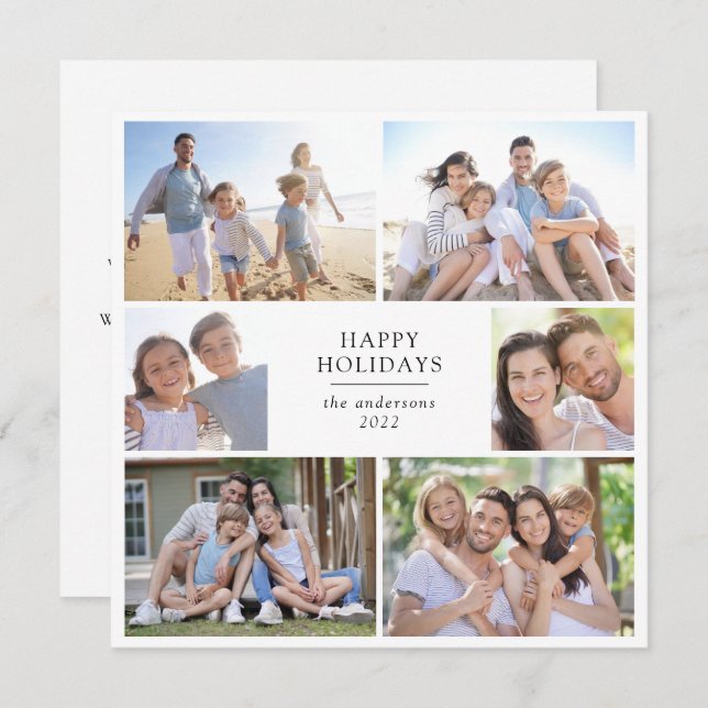 Glada högtider | Fотокollage fyrkantig Julkort (Fram/baksida)