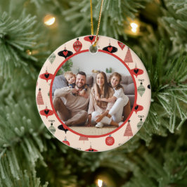 Glada högtider familjefoto jul julgransprydnad keramik