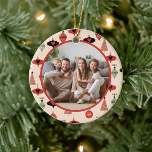 Glada högtider familjefoto jul  julgransprydnad keramik