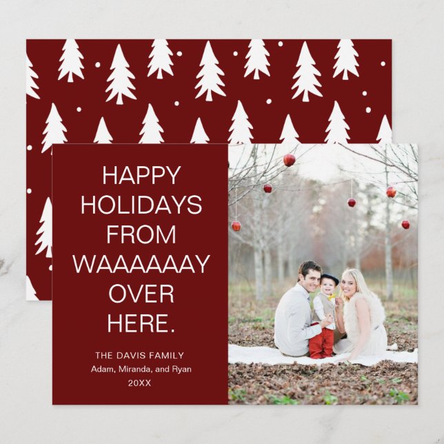 Glada högtider från andra sidan med foto julkort (Fram/baksida)