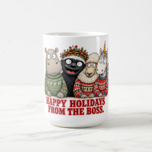 Glada högtider från bossen HoneyBadger jul Kaffemugg