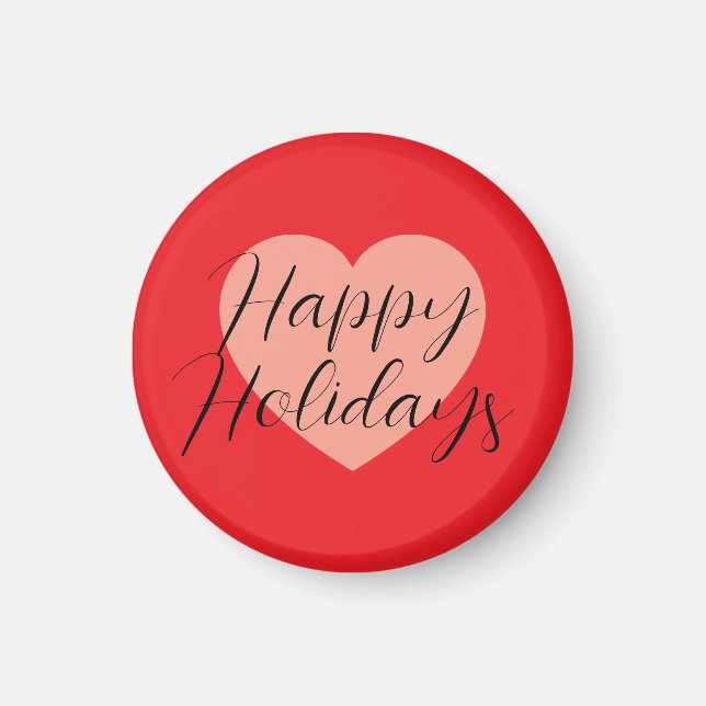 Glada högtider God jul Högtid Tid Hjärtat Magnet (Framsidan)