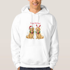 Glada högtider Golden Retriever-hoodie jul Hoodie