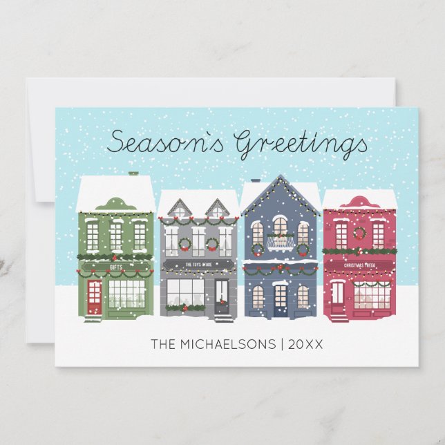 Glada högtider i Julstaden | Fotobrevskort för hög Julkort (Framsida)