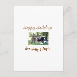 glada högtider jul husdjur hund katt foto namn vykort