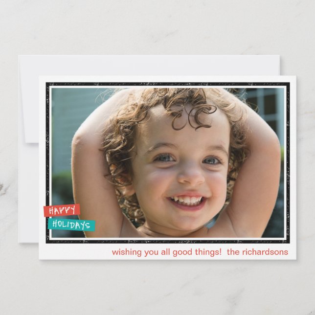 Glada högtider kantlinje julkort (Framsida)