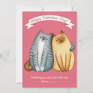Glada högtider Katt Valentins kärlek Rosa Julkort