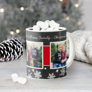 Glada Högtider Kritskrift Snöflinga Foto Kaffemugg