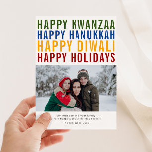 Glada högtider, Kwanzaa, Diwali, Hanukkah Julkort