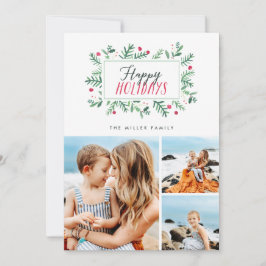 Glada högtider Målade botaniska motiv 3 Foto Julkort