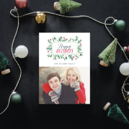 Glada högtider målade botaniska motiv julkort