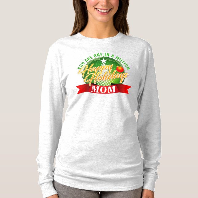 Glada högtider MAMMA Grön text T Shirt (Framsida)