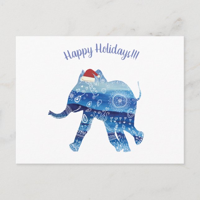 Glada högtider Mandala elefant vykort (Framsida)