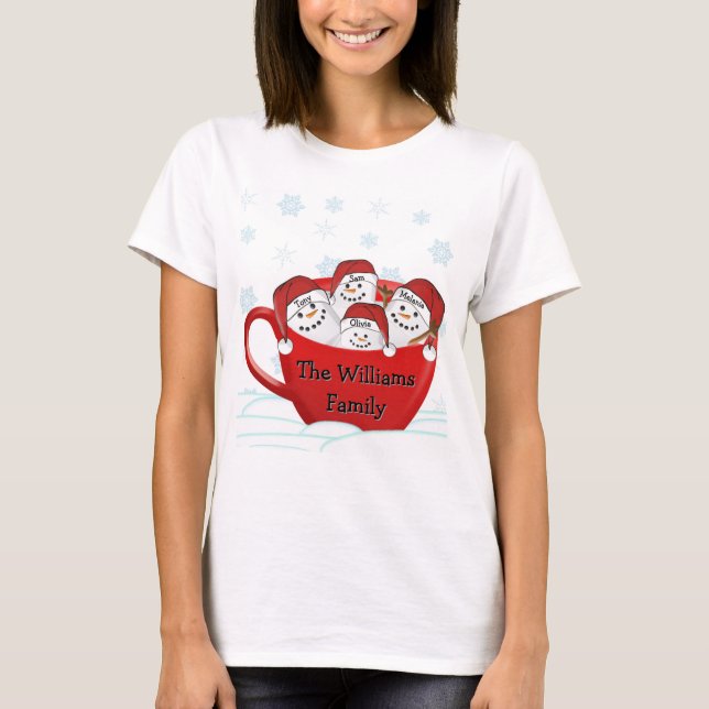 Glada högtider Marshmallow-familj T Shirt (Framsida)