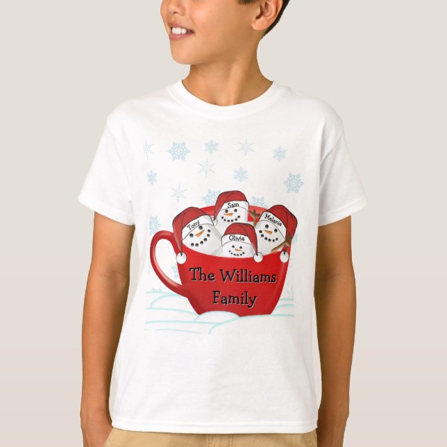 Glada Högtider Marshmallow Familj T Shirt (Framsida)