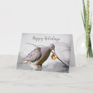 Glada högtider med sorgduva och ornament helgkort