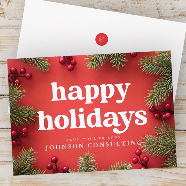 Glada högtider Moderna stjärnor och gyllene kottar Julkort (Skapare uppladdad)