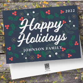 Glada högtider Modernt hucklebollemönster Julkort