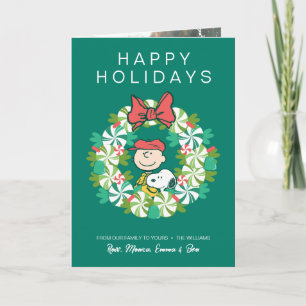 Glada högtider Pepparmint godis krans Helgkort