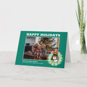 Glada högtider Pepparmint godis krans Helgkort
