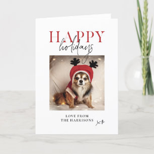 Glada högtider Personlig hundfoto Familj Helgkort