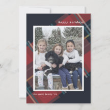 Glada högtider Röd Plaid Jul Anpassad Foto