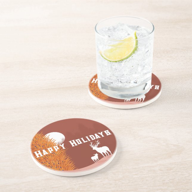 Glada Högtider - Sandstens Coaster Underlägg (Sidan)