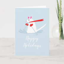 Glada högtider Ski Mouse julhälsning