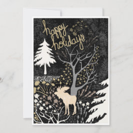 Glada högtider Skogsälg Julkort