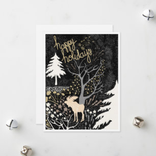 Glada högtider Skogsälg Julkort