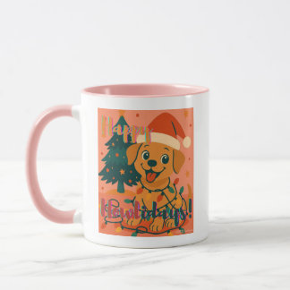 Glada högtider! Söt & rolig hund Mugg