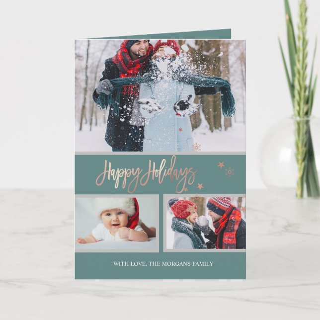 Glada högtider Stjärnor God jul fotokollage Meddelande (Framsida)