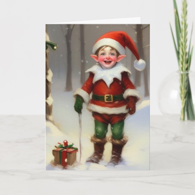 Glada högtider Tomte Kort (Framsida)