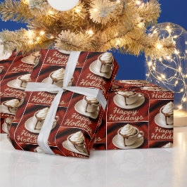 Glada Högtider Varm Choklad På en Filten Presentpapper