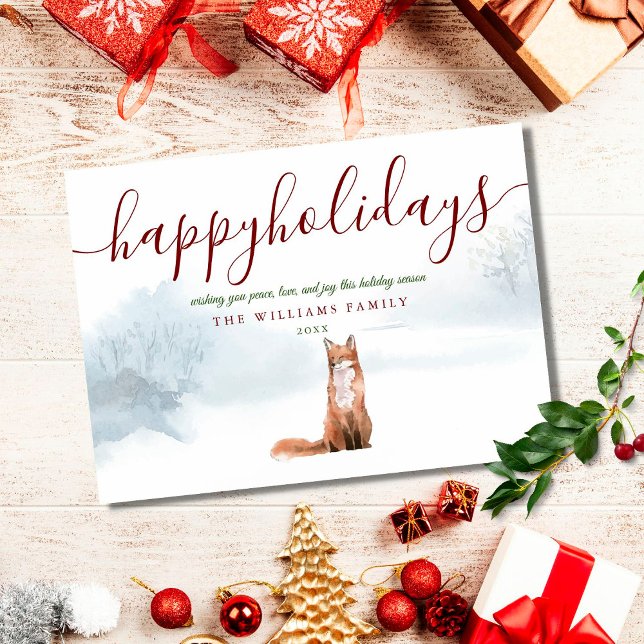 Glada högtider Vinterräv Julkort (Skapare uppladdad)