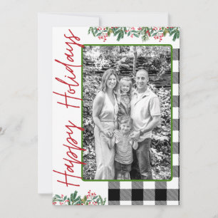 Glada HOLLY-dagar Anpassad Fotokort Julkort