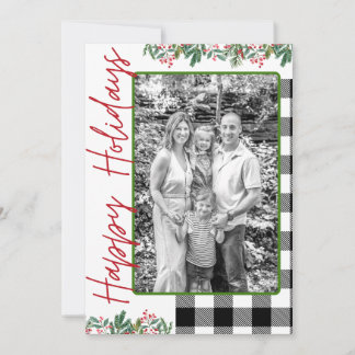 Glada HOLLY-dagar Anpassad Fotokort Julkort