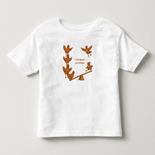 Glada höns akrobattrupp t shirt (Framsida)