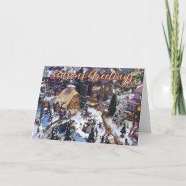 Glada höst- och vinterhälsningar från vår by till  tack kort