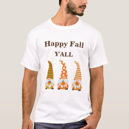 Glada hösttomtar med pumpa och löv Anpassad  T Shirt