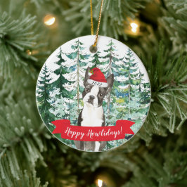 Glada Howlidays Boston Terrier Hund Jul Ornament