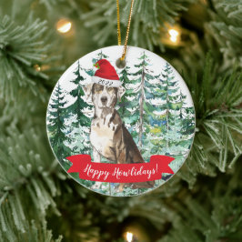 Glada Howlidays Catahoula Leopard Dog Jul Or Julgransprydnad Keramik