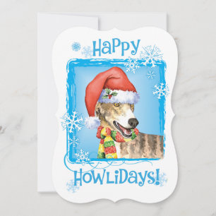 Glada Howlidays Greyhound Julkort