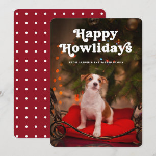 Glada Howlidays Roligt julfoto på din hund Julkort