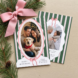 Glada Howlidays Rosa Bow Pet Hund Foto Julkort